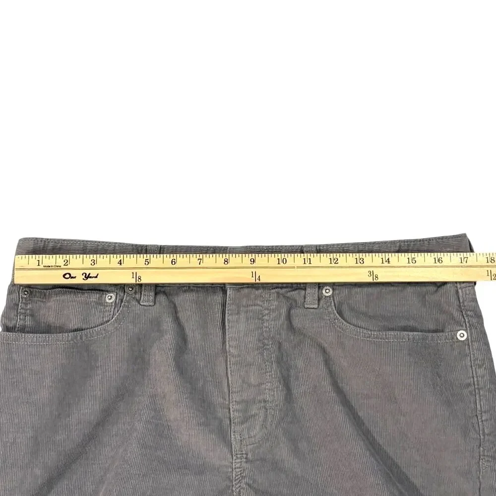 J Crew Corduroy Pants Mens Size 34x32 Gray Slim Fit Straight Leg Stretch Casual